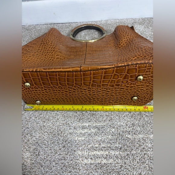 Patricia Nash Arenzano Leather Double Ring Shopper Designer Luxury Animal Print